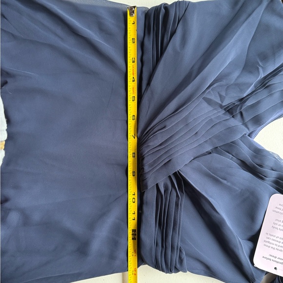 Jenny Packham Bridesmaids Dress Chiffon Shirred V-neck 3/4 Sleeve Formal… - Picture 9 of 11